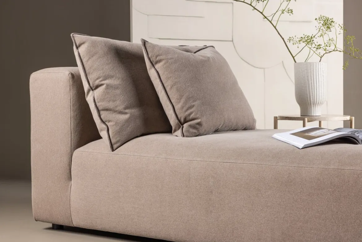 Designer Lounge Sessel Lanzia – Braun mit Leinenoptik