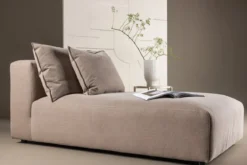 Designer Lounge Sessel Lanzia – Braun mit Leinenoptik