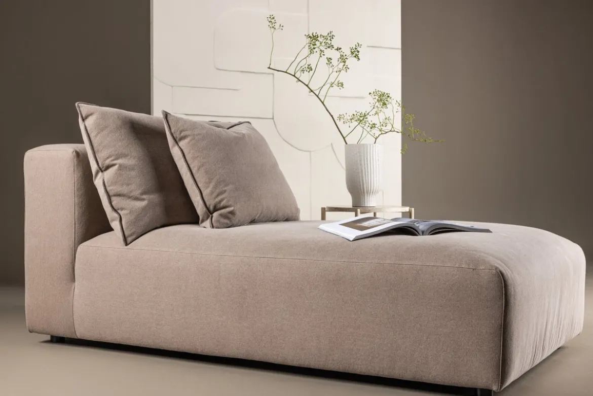 Designer Lounge Sessel Lanzia – Braun mit Leinenoptik