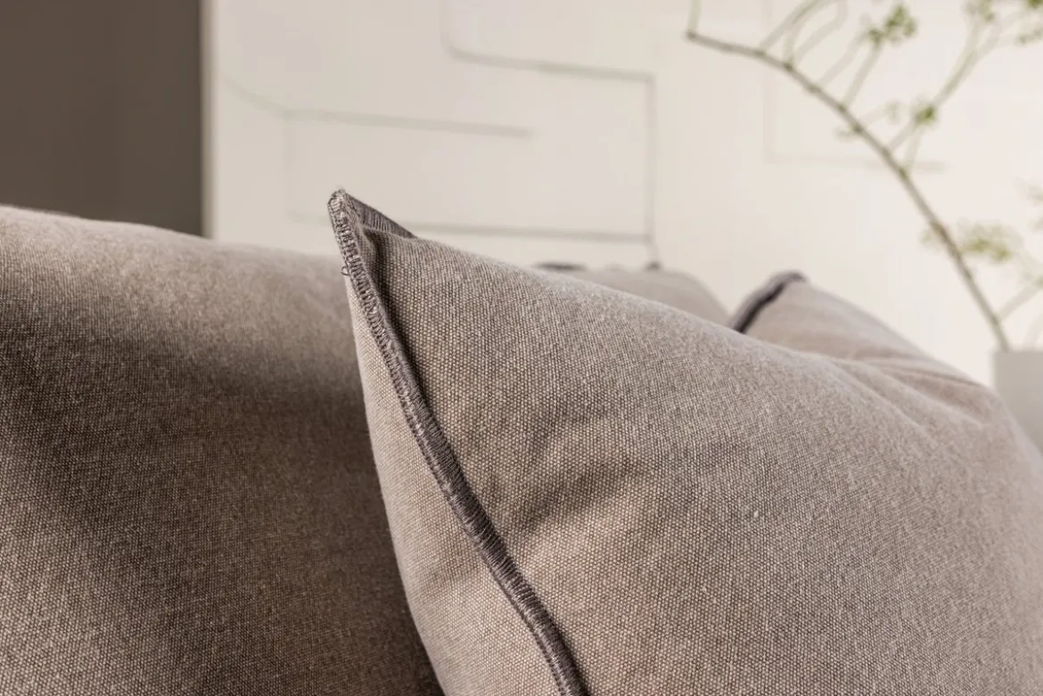 Designer Lounge Sessel Lanzia – Braun mit Leinenoptik