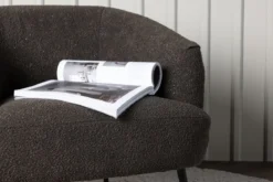 Designer Lounge Sessel Maleno – Bouclé-Relaxsessel in Anthrazit