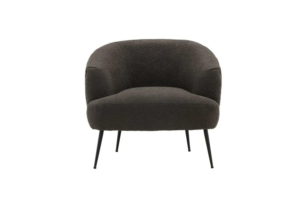 Designer Lounge Sessel Maleno – Bouclé-Relaxsessel in Anthrazit