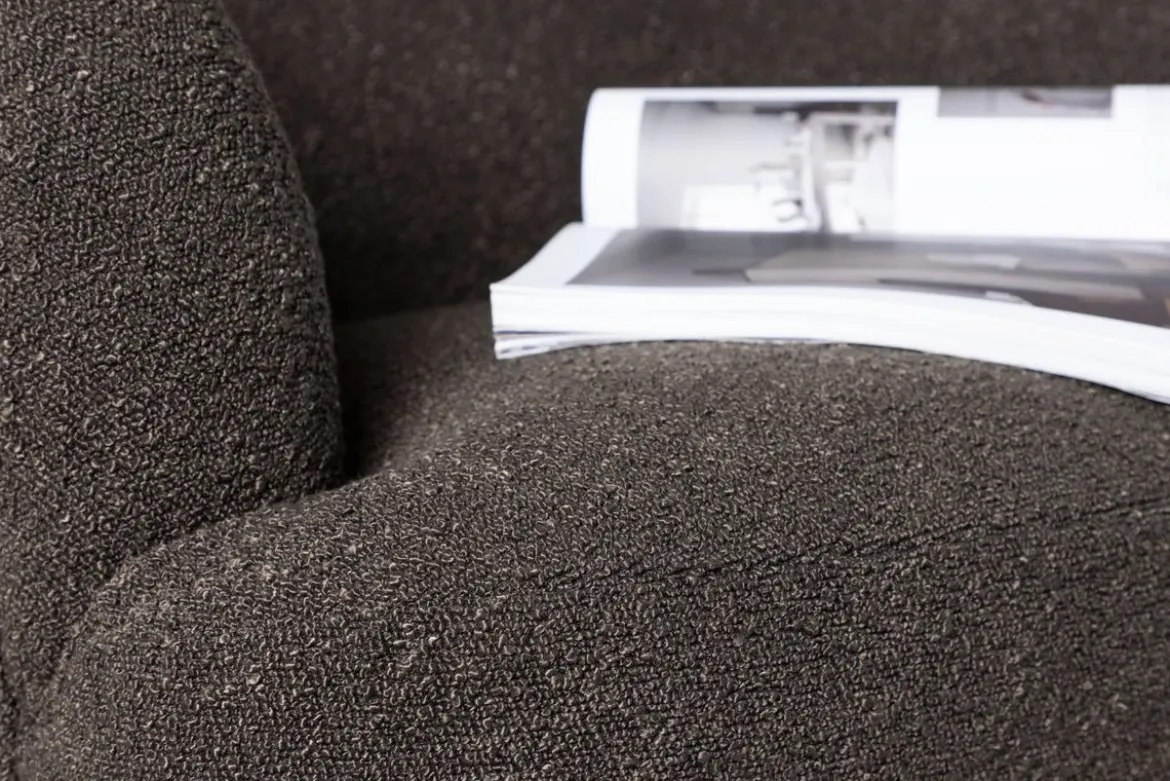 Designer Lounge Sessel Maleno – Bouclé-Relaxsessel in Anthrazit