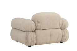 Designer Lounge Sessel Mika – Beige, Samtige Polsterung mit Chromdetails