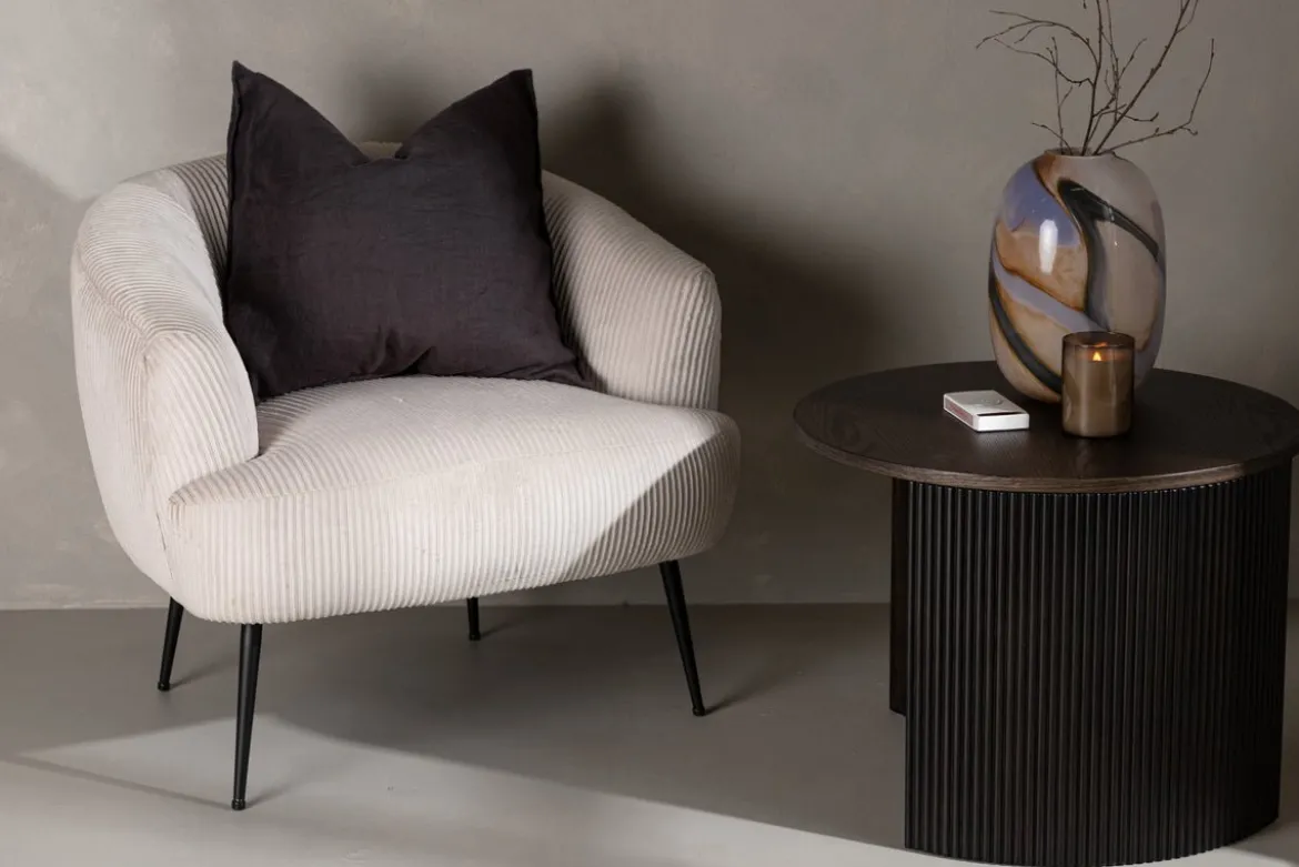 Designer Lounge Sessel Rivano – Cord-Loungechair in Beige