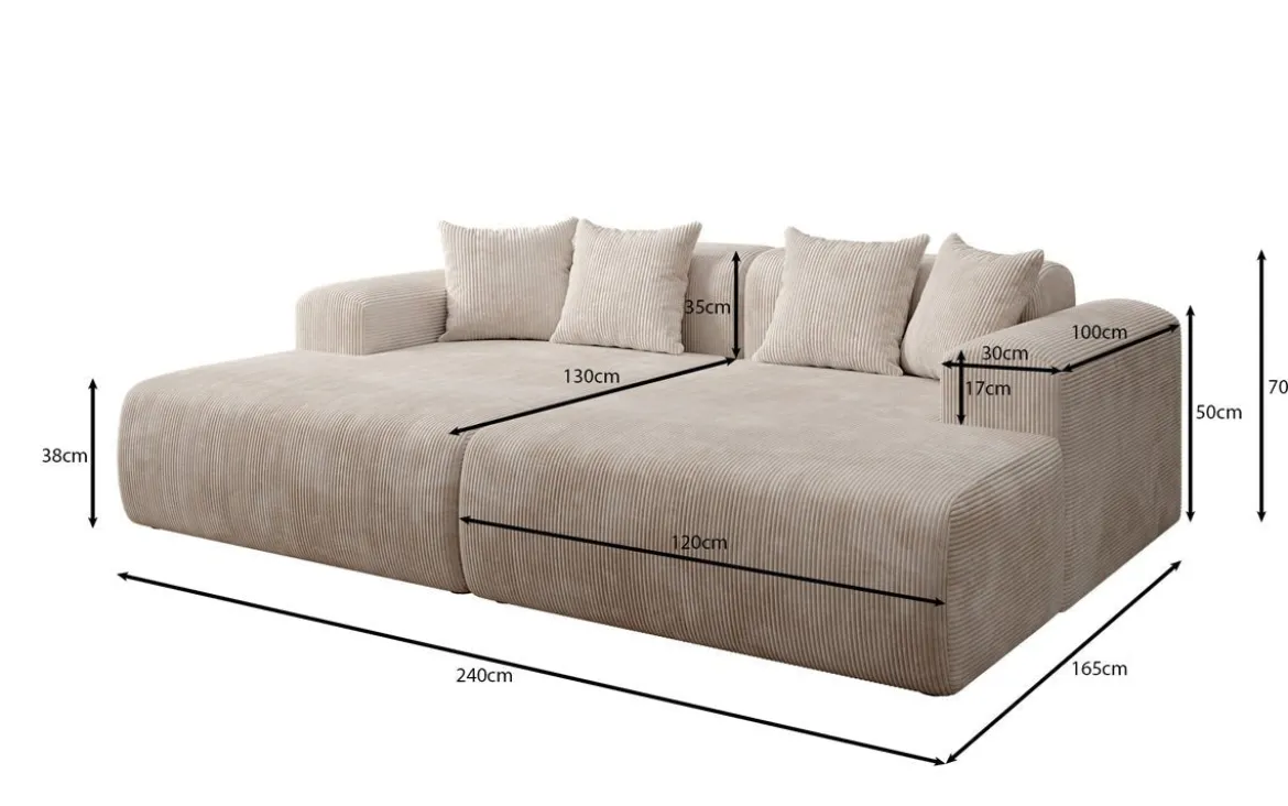 Designer Lounge-Sofa Shelly in Cord