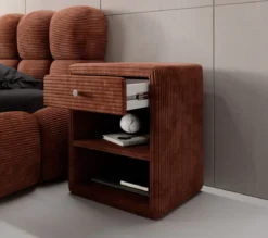 Designer Nachttisch Amy in Cord