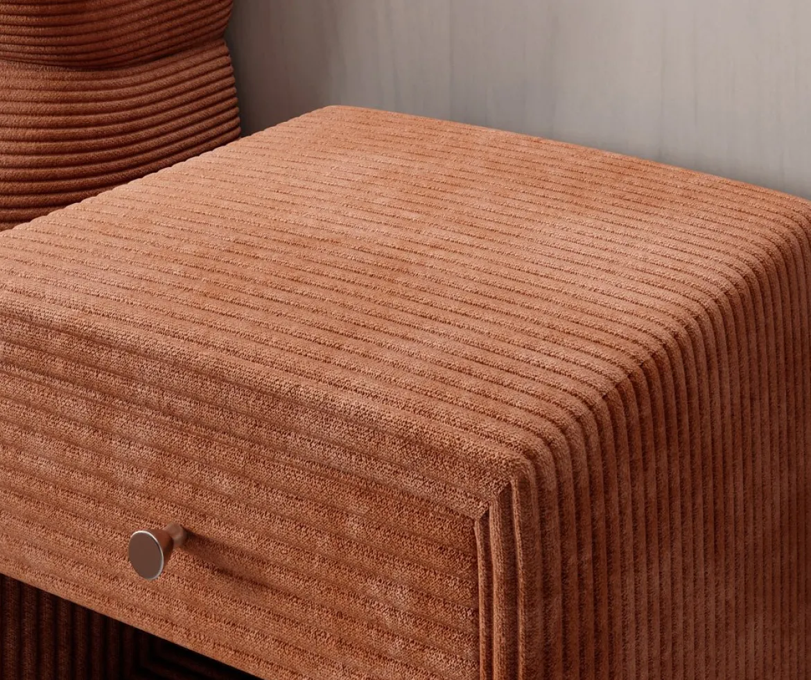 Designer Nachttisch Amy in Cord