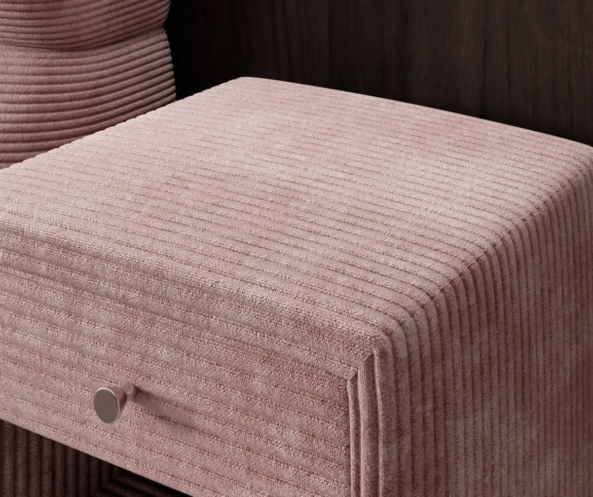 Designer Nachttisch Amy in Cord