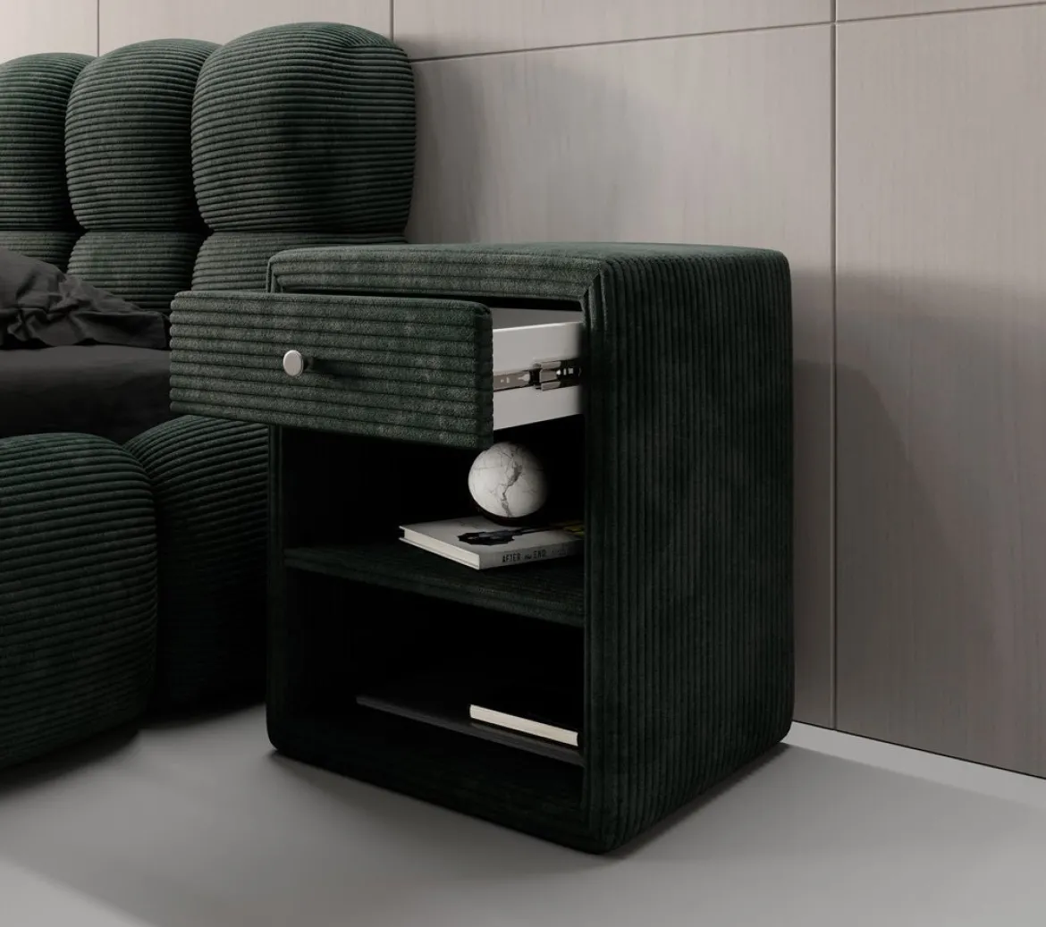 Designer Nachttisch Amy in Cord