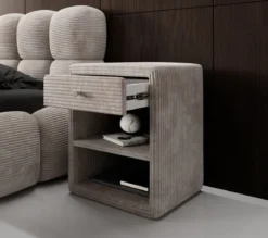 Designer Nachttisch Amy in Cord