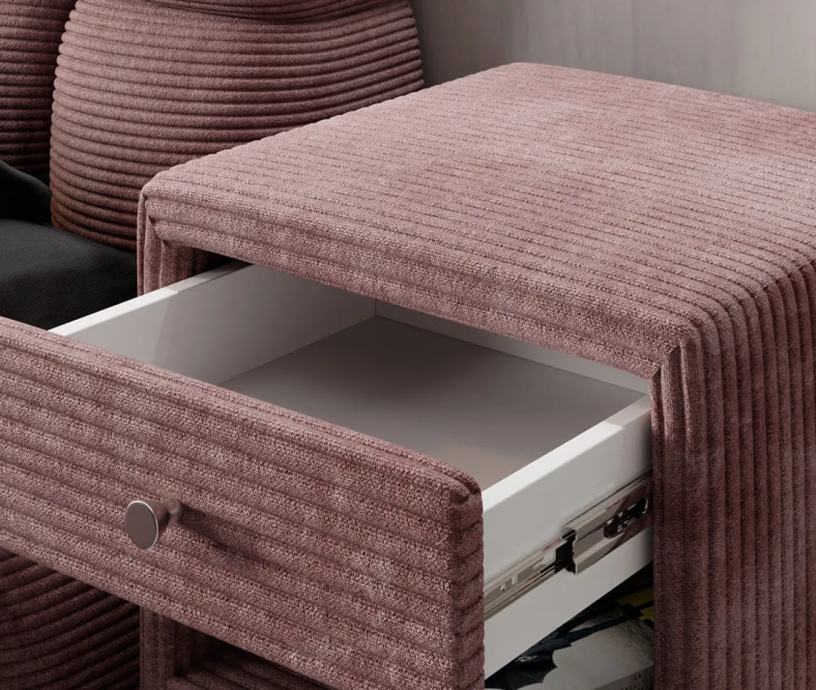 Designer Nachttisch Amy in Cord