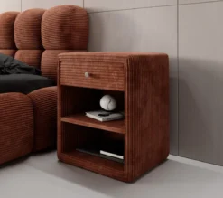 Designer Nachttisch Amy in Cord