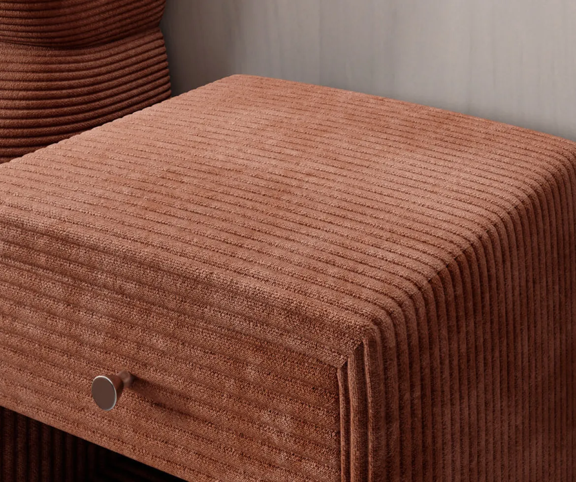 Designer Nachttisch Amy in Cord