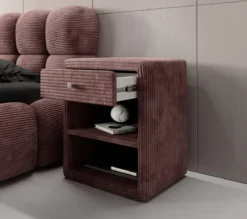 Designer Nachttisch Amy in Cord