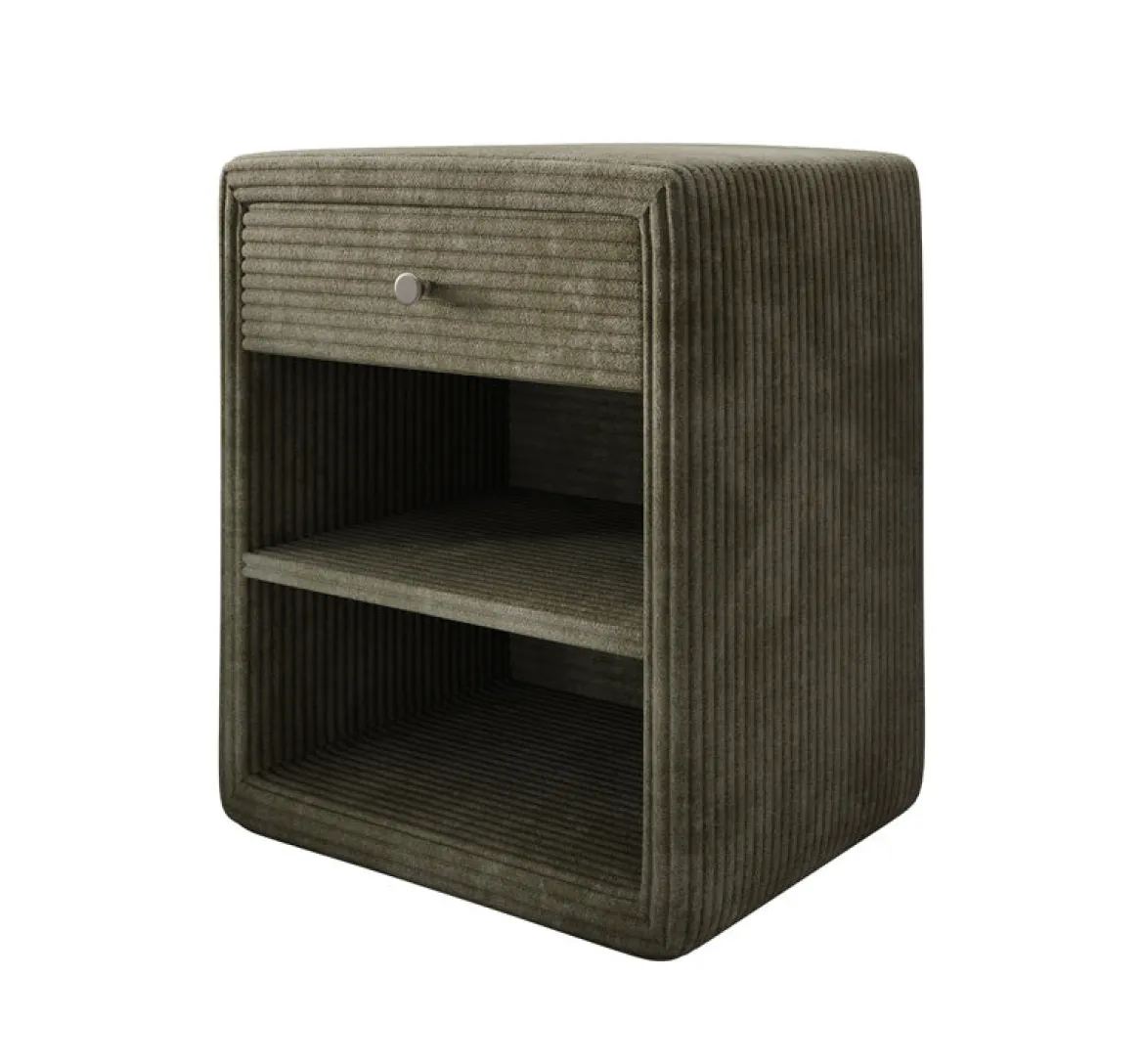 Designer Nachttisch Amy in Cord
