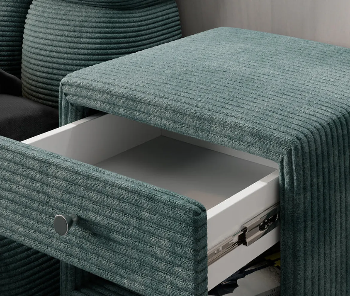 Designer Nachttisch Amy in Cord