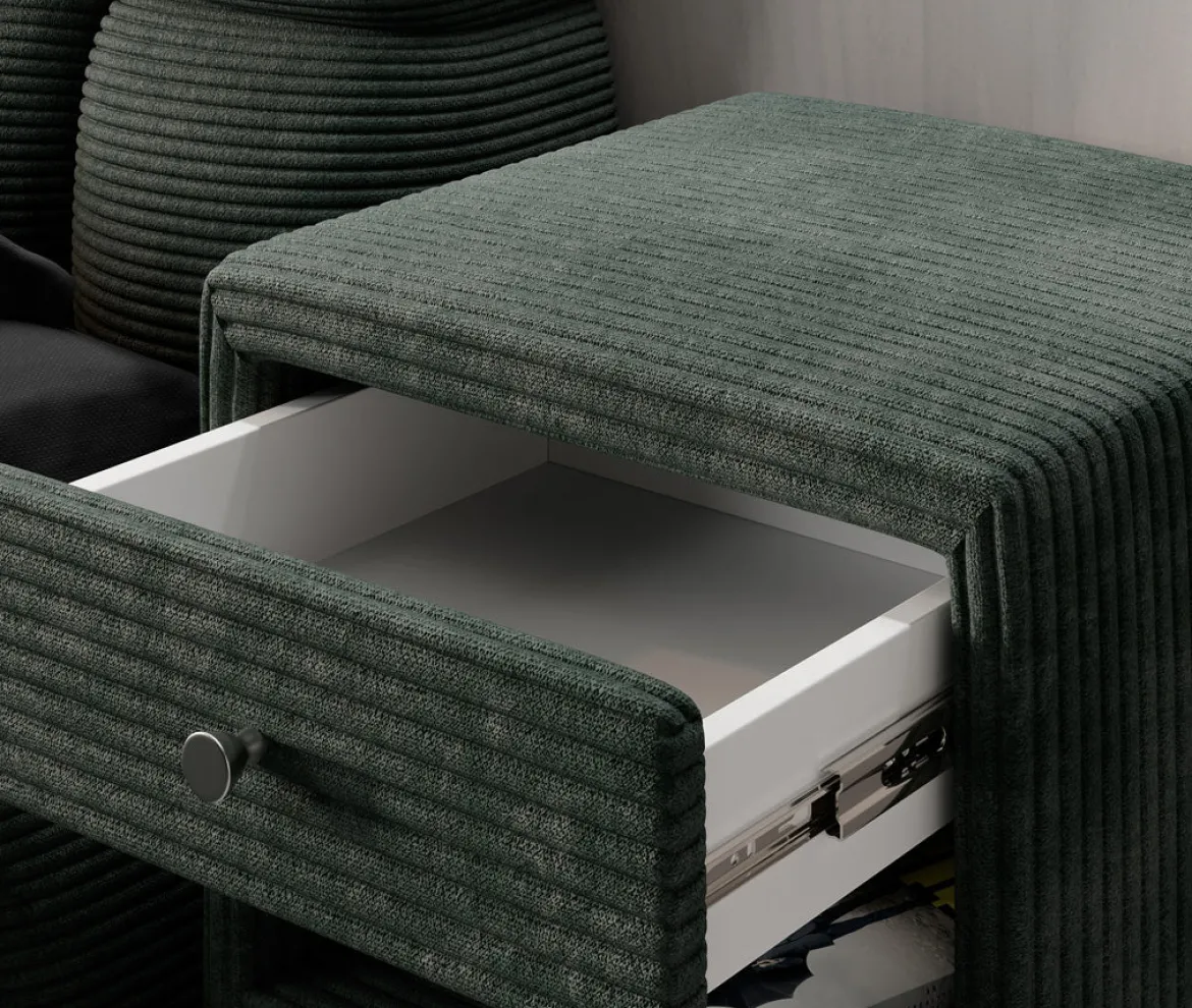 Designer Nachttisch Amy in Cord