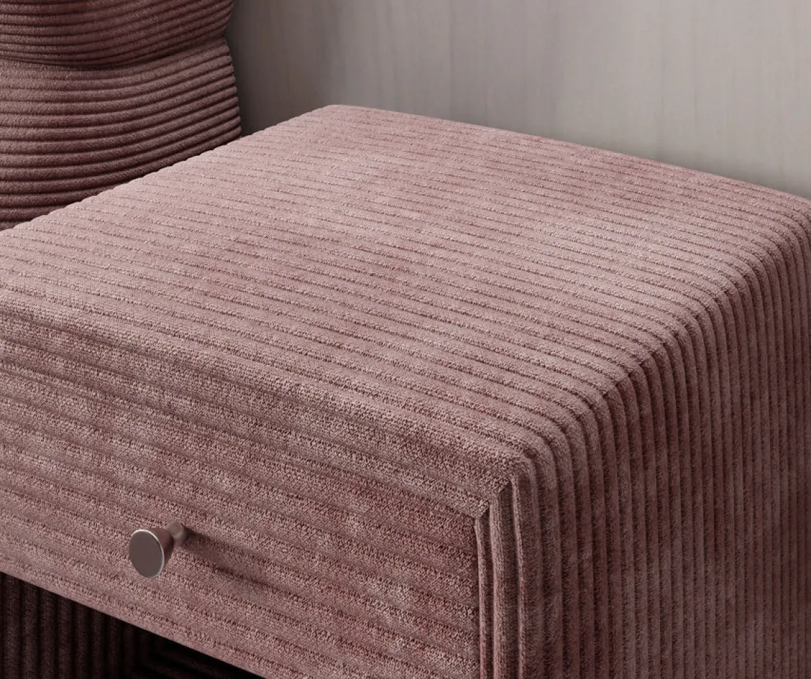 Designer Nachttisch Amy in Cord