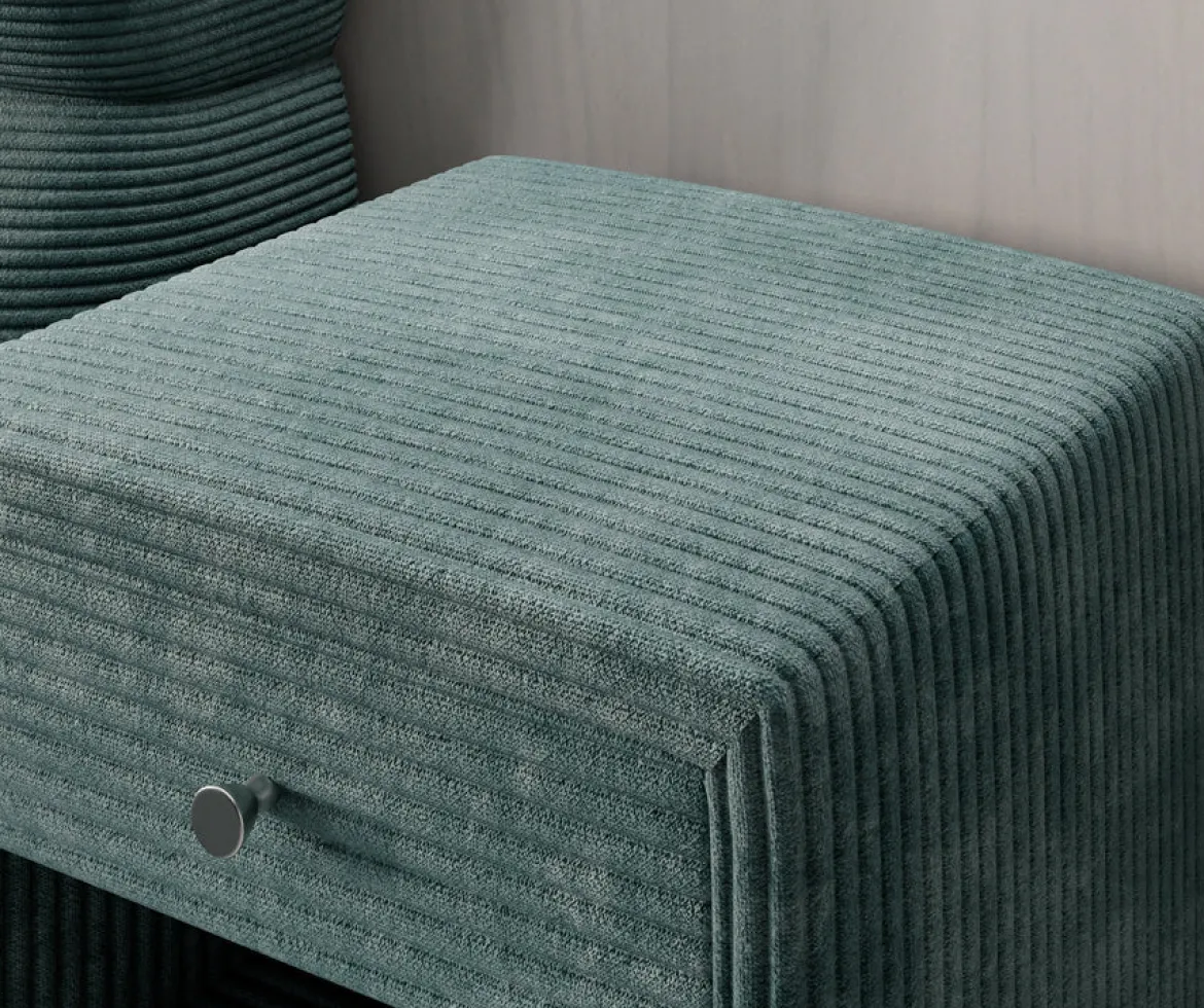 Designer Nachttisch Amy in Cord