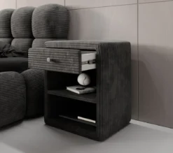 Designer Nachttisch Amy in Cord