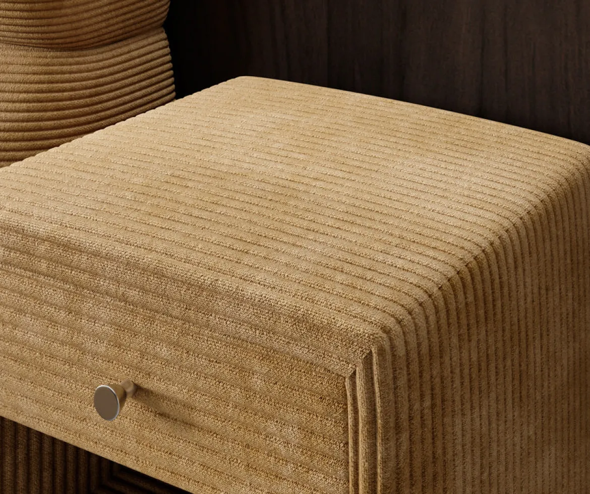 Designer Nachttisch Amy in Cord