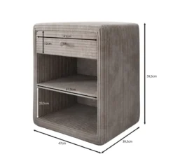 Designer Nachttisch Amy in Cord