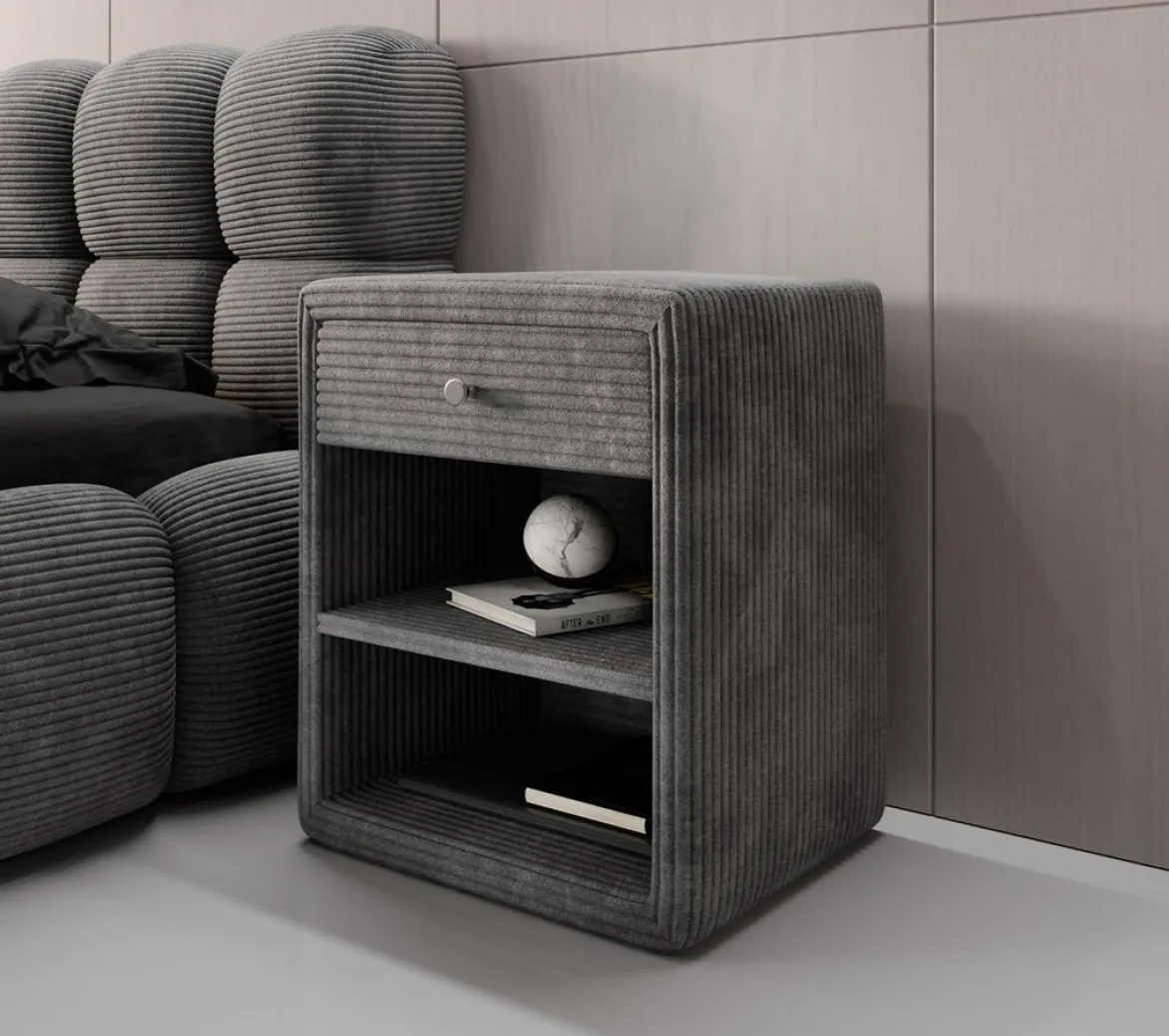 Designer Nachttisch Amy in Cord