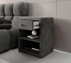 Designer Nachttisch Amy in Cord