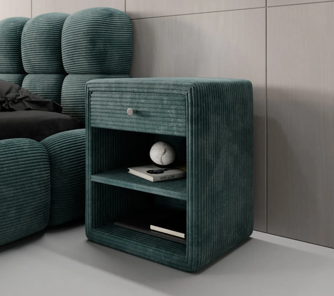 Designer Nachttisch Amy in Cord