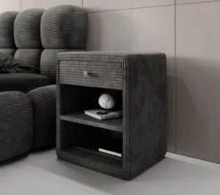 Designer Nachttisch Amy in Cord