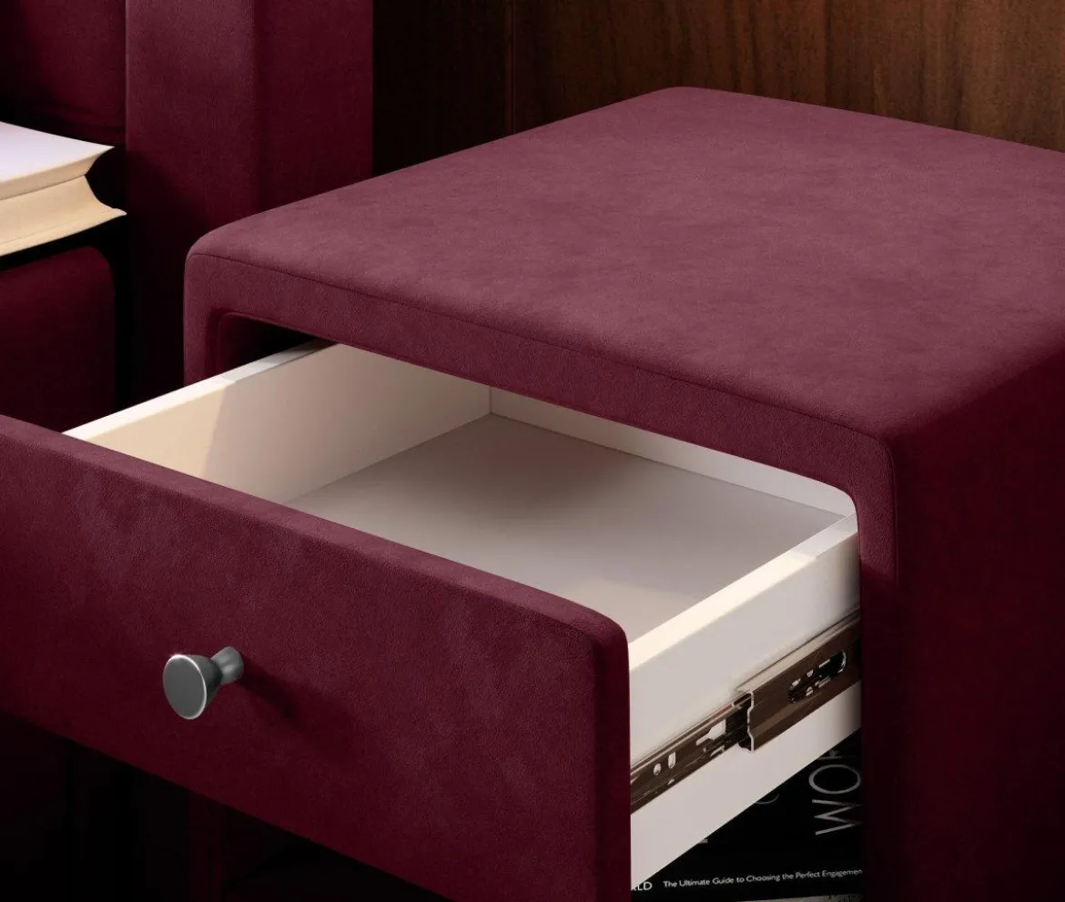 Designer Nachttisch Amy in Samt