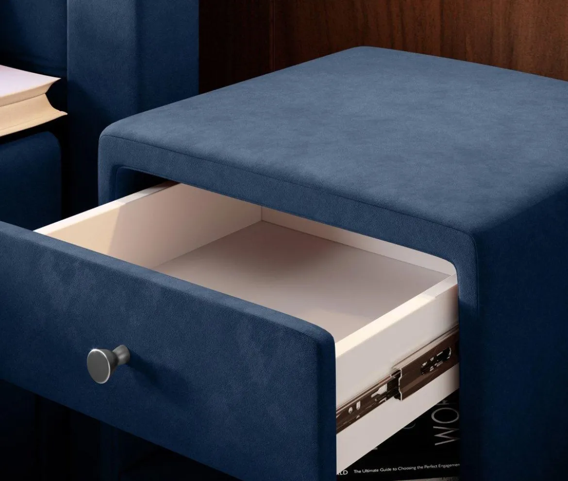 Designer Nachttisch Amy in Samt