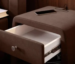 Designer Nachttisch Lilly mit USB Anschluss in Samt