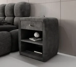 Designer Nachttisch Lilly mit USB Anschluss in Cord