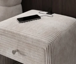 Designer Nachttisch Lilly mit USB Anschluss in Cord