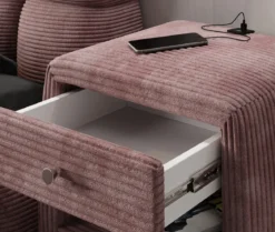 Designer Nachttisch Lilly mit USB Anschluss in Cord