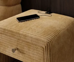 Designer Nachttisch Lilly mit USB Anschluss in Cord