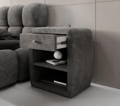 Designer Nachttisch Lilly mit USB Anschluss in Cord
