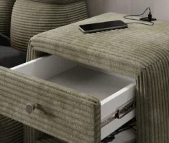 Designer Nachttisch Lilly mit USB Anschluss in Cord