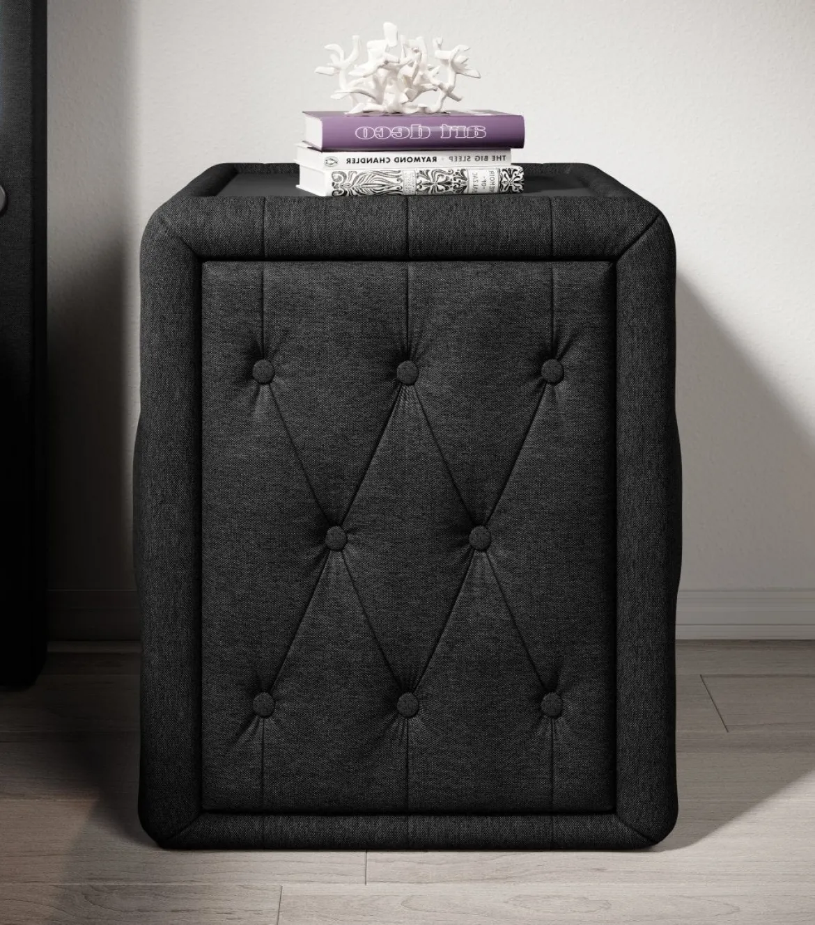 Designer Nachttisch Tria (Stoff)