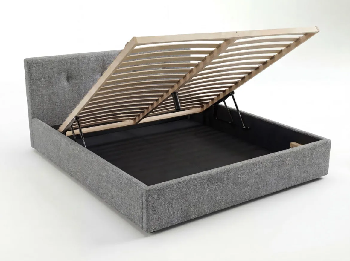 Designer Polsterbett Alva in Samt mit Stauraum