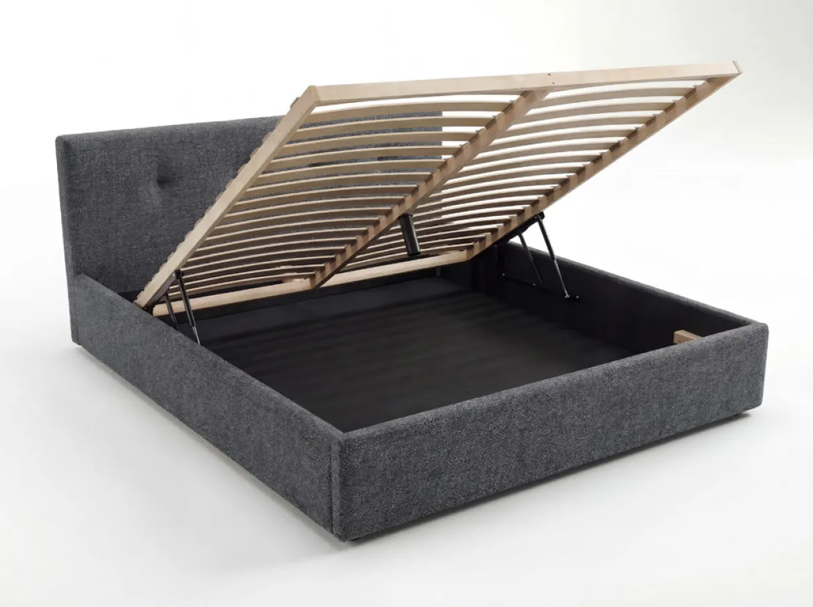 Designer Polsterbett Alva in Samt mit Stauraum