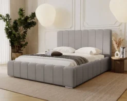Designer Polsterbett Alvano in Samt mit Stauraum
