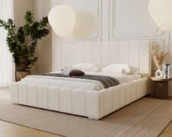 Designer Polsterbett Alvano in Samt mit Stauraum