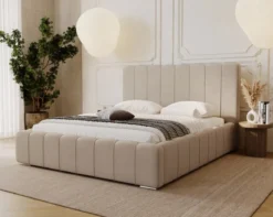 Designer Polsterbett Alvano in Samt mit Stauraum