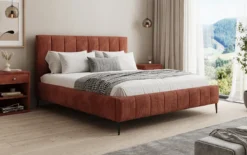 Designer Polsterbett Astrid in Cord mit Stauraum