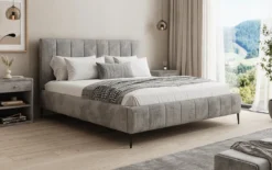 Designer Polsterbett Astrid in Cord mit Stauraum