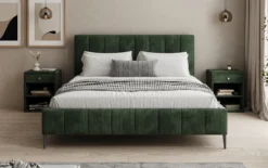 Designer Polsterbett Astrid in Cord mit Stauraum