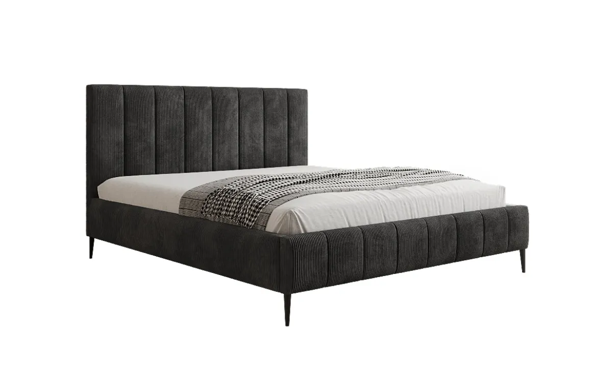 Designer Polsterbett Astrid in Cord mit Stauraum